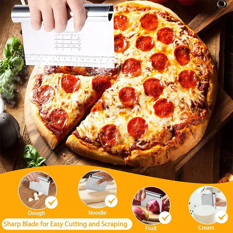 Baking Tool Dough Scraper Dough Cutter Cake Scraper Baking Accessories Bread Cutter Stainless Steel Dough Pastry Scraper