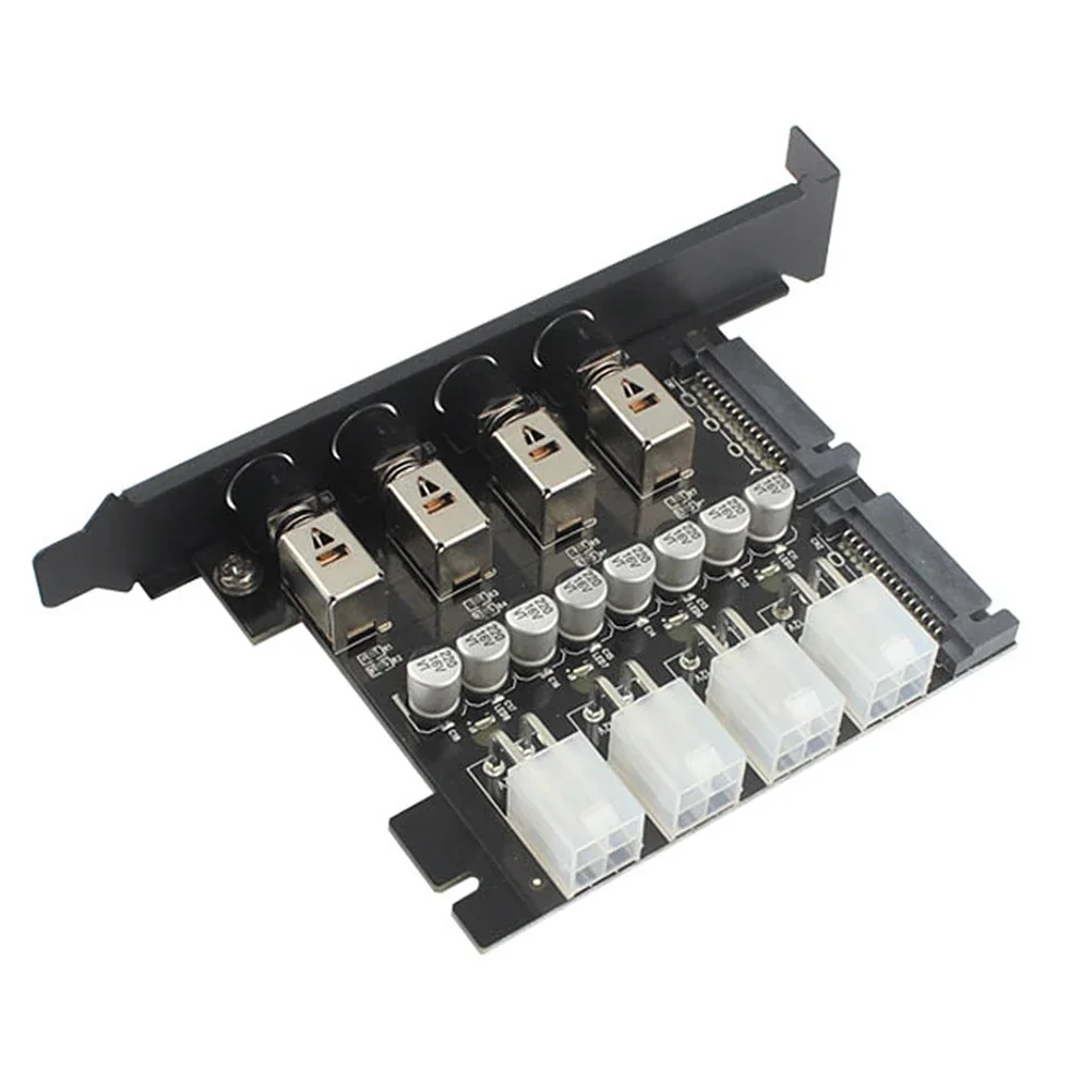 HDD Power Control Switch Hard Drive Selector PCI Expansion Card 4 Bit Power Control SSD with SATA Cable For Desktop PC Computer