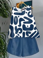 ZANZEA Women 2PCS Short Sets 2025 Summer Printed Tanks Short Suit Holiday Stitching Pleats Outfits Casual Loose Matching Sets - Image 3