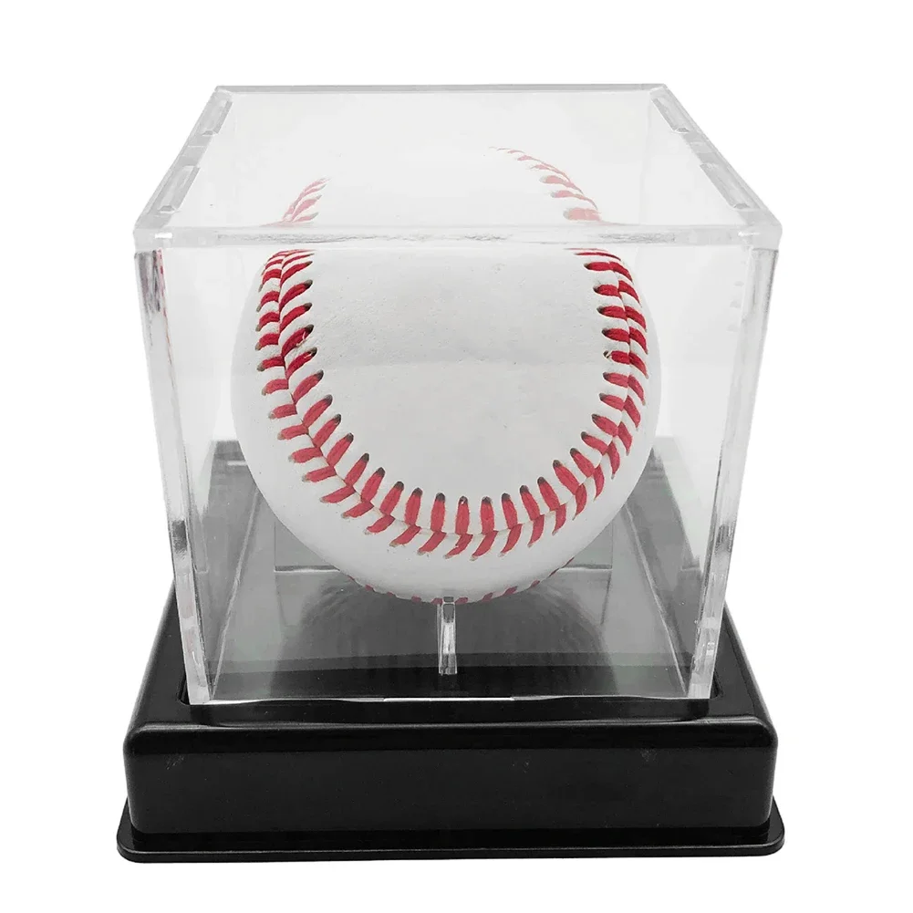 Acrylic Golf Tennis Ball Transparent Case with Bracket Cube Ball Holder Baseball Memorabilia Showcase for Golf Tennis Billiard