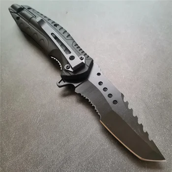 Tactical Folding Knife with Serrated Blade, Glass Breaker & Bottle Opener 1