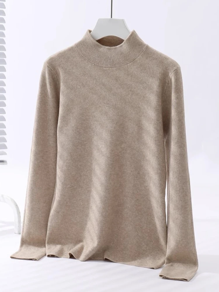 Long Sleeve Knitted Jumpers 2025 Autumn Winter Chic Solid Sweaters Women Fashion Turtleneck Pullover Soft Warm Pull Femme Top