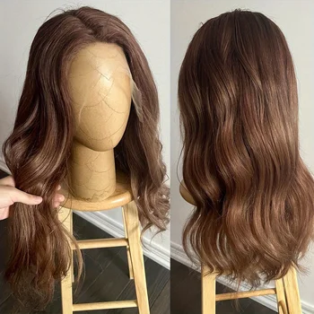 Soft  Brown Body Wave Natural 26inch 200% 5x5 Silk Base Human Hair Wig With Baby Hair HD Lace European Hair Preplucked