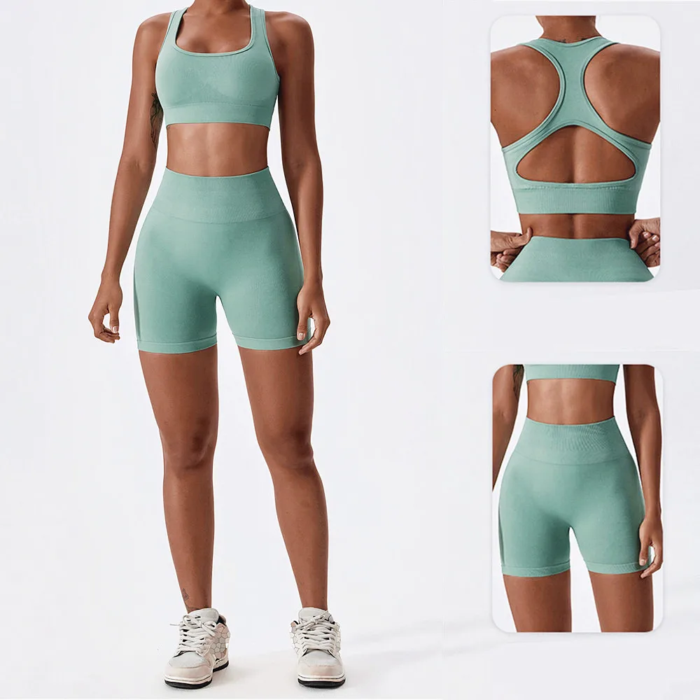 1/2Pcs Seamless Flex Running Yoga Set Women Workout Pant Gym Fitness Shorts Female Scrunch Leggings Exercise Active Wear Suits yoga set sports set gym workout set sportswear set fitness set yoga pants set