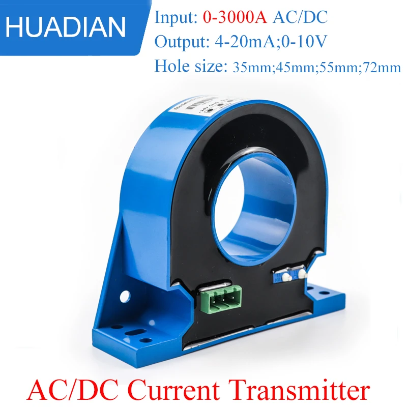 Small Hall Effect Current Sensor Transducer 01000a Input Transmitter 420ma 010v Dc Output