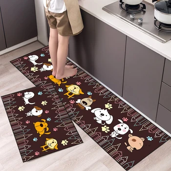 Tappetino da cucina Animali dei cartoni animati Striscia lunga Zerbino da ingresso antiscivolo Moda semplice Camera da letto Pavimento domestico Tappeto da bagno assorbente 1