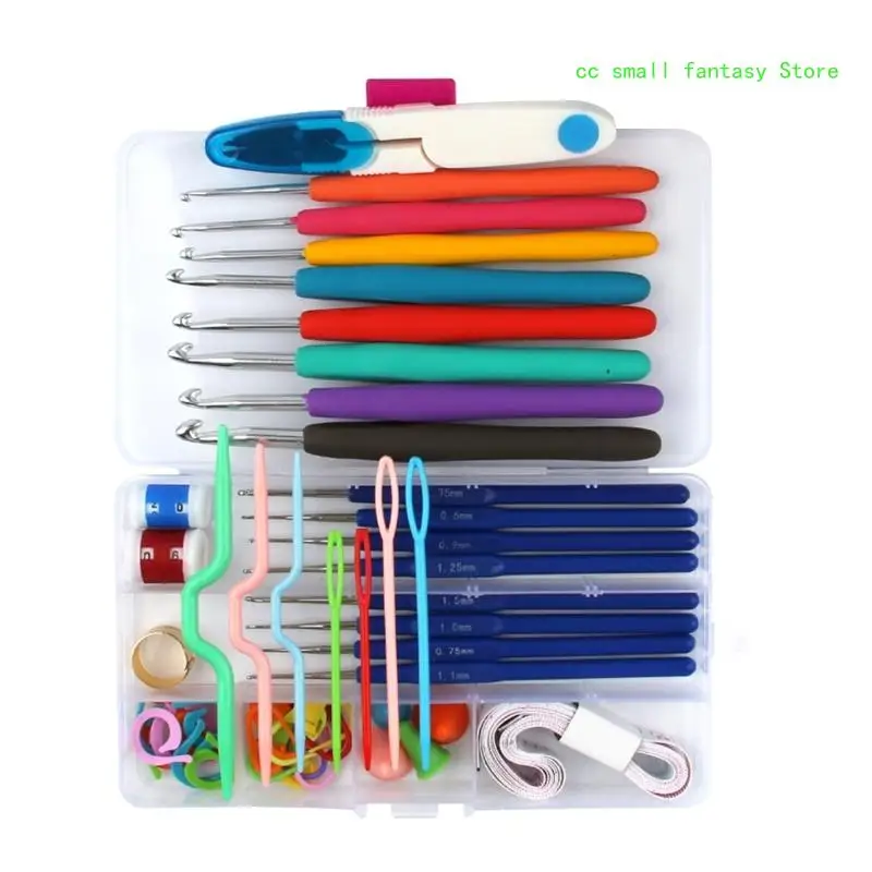 

R3MA 16Pcs Crochet Needle Set, Crochet Hooks with Storage Case, Ergonomic Knitting Needle DIY Hand Knitting Craft Art Tool