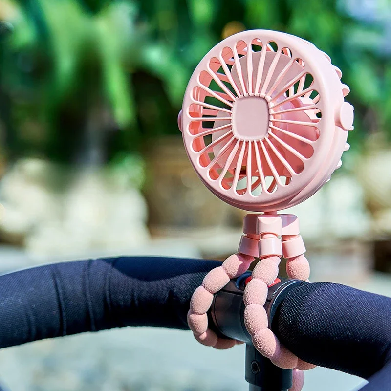 3 Speeds Baby Stroller Fans for Pram Summer Portable Outdoor Fan Clip on Cart USB Rechargeable Mini Handheld Electric Fan - 2