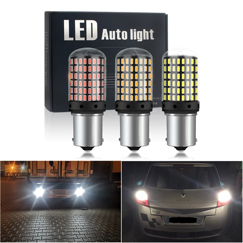 ڵ LED 1156 BA15S P21W BAU15S PY21W 1157 BAY15D 7443 LED , 144SMD CanBus    õ,  50 
