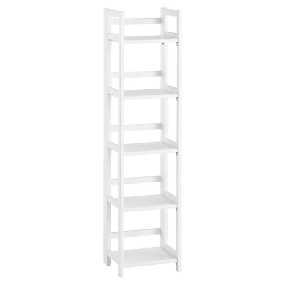 

Solid Wood Folding Tower White Black book storage cube shelf