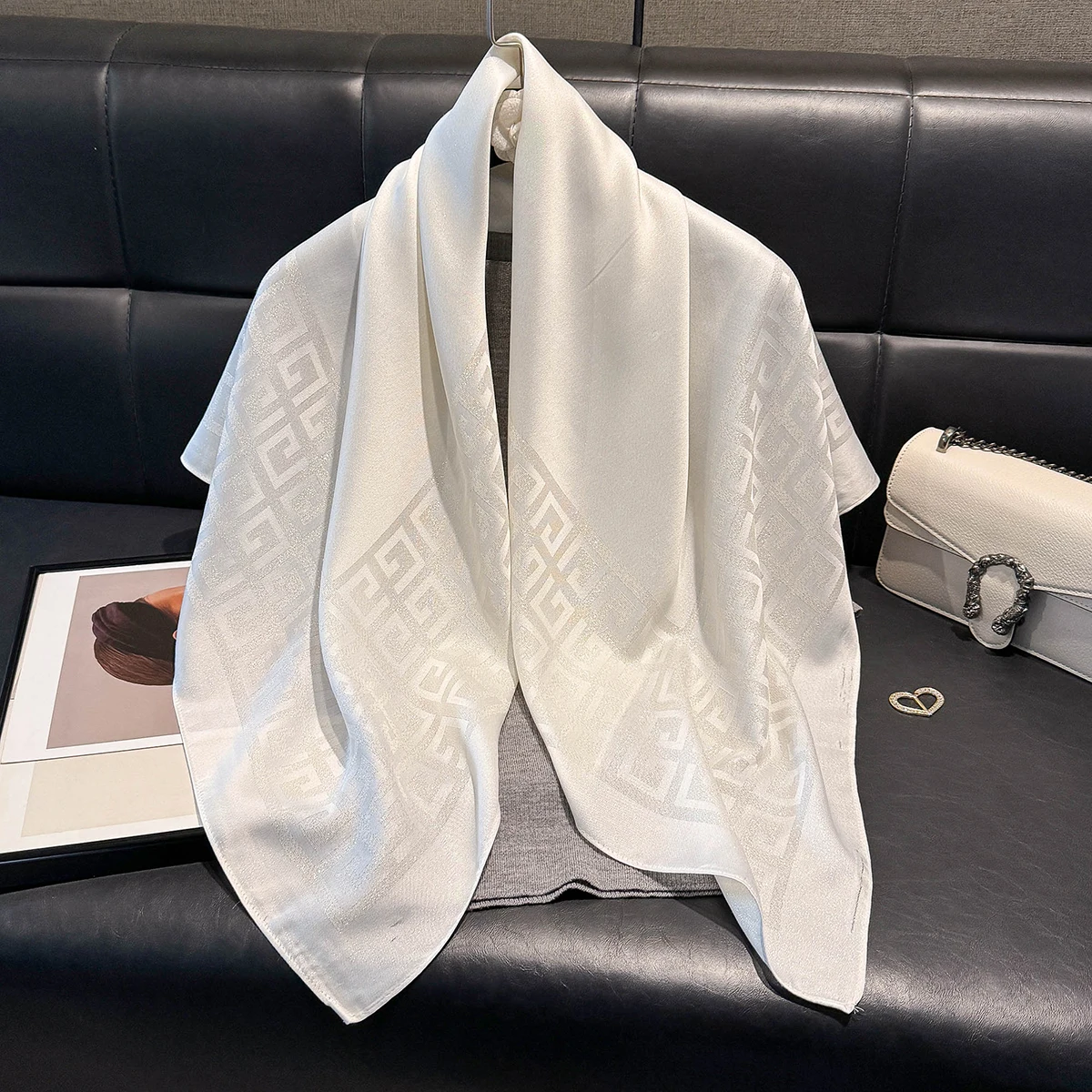 2025 Latest Spring and Autumn Women's Fashion Hijab Silky Muslim Square Sun Protection Shawl Luxury Brand Soft Female Scarf