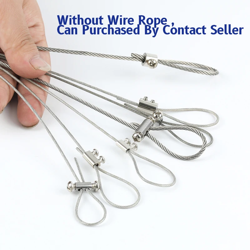 Adjustable Steel Wire Rope Buckle Telescopic Double Hole Thread Locker, Tightens DIY Lamp Hanging Code Accessories 0.8-4mm 10Pcs 2