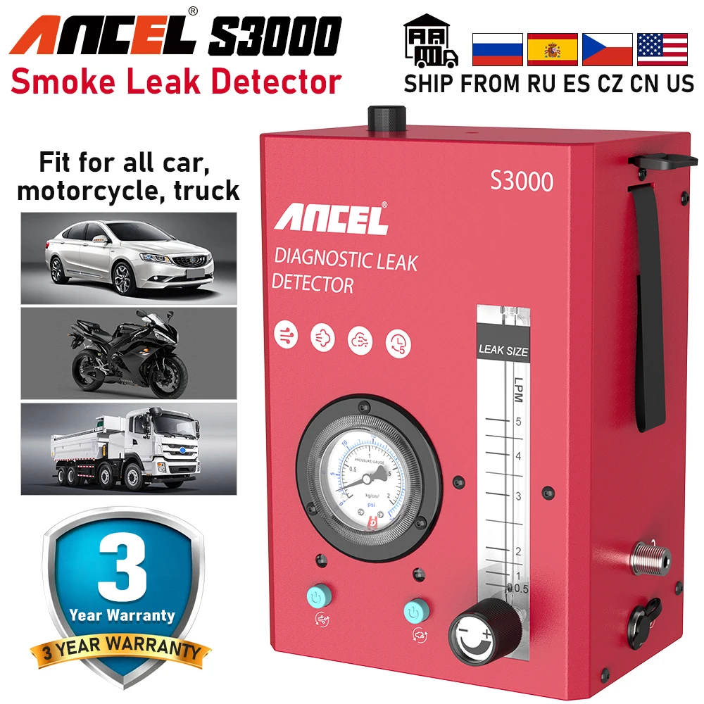 Ancel S3000 Rilevatore Di Perdite Di Fumo Per Auto Moto Test Di Tenuta Per Auto Tubo Per Auto Rilevatore Di Perdite Di Fumo Analizzatore Strumenti Dia