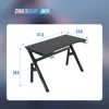 47 inch gaming desk with carbon fiber surface, cup holder, headphone hook, and spacious tabletop for home office. 3