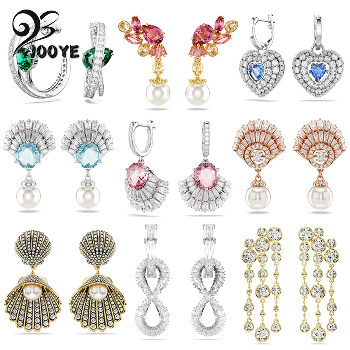 

Fashionable Hyperbola 2024 New Droplet Earrings Charm and Romantic Heart shaped Pendant Stainless Steel Zircon Women's Jewelry