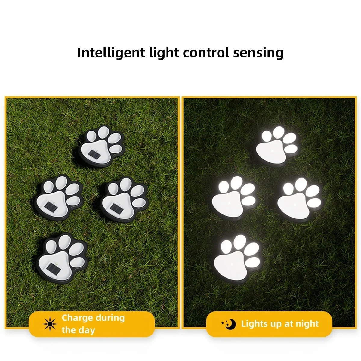 Solar Lawn Light Dog Paw Footprints Stairs Light Outdoor Waterproof Balcony Garden Fence Landscape Decoration Solar Powered Lamp solar lights solar decoration light solar spot light