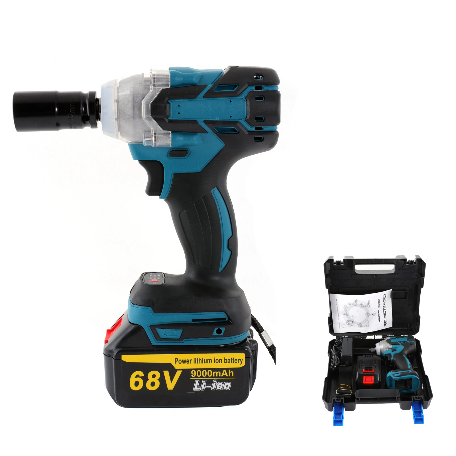 

Brushless Electric Wrench Impact Wrench 520Nm With Lithium Battery Hand Drill Installation 1/2'' Power Tool Wrench Rechargeable