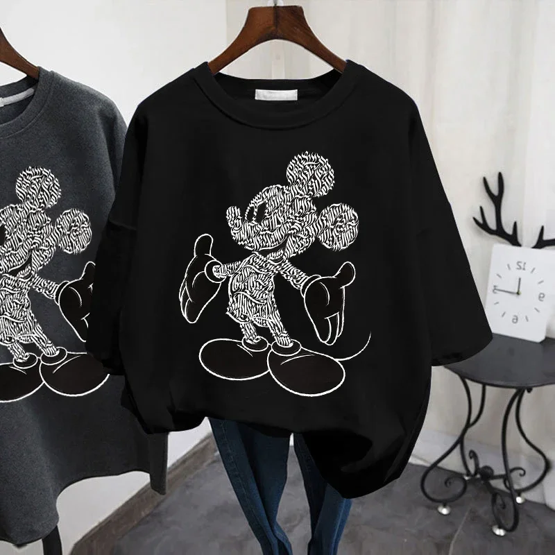 

Kawaii Clothes for Women T-shirt Anime Graphic Tee Fashion Mickey Mouse Cute Oversized T Shirt Clothes Y2k Top Harajuku
