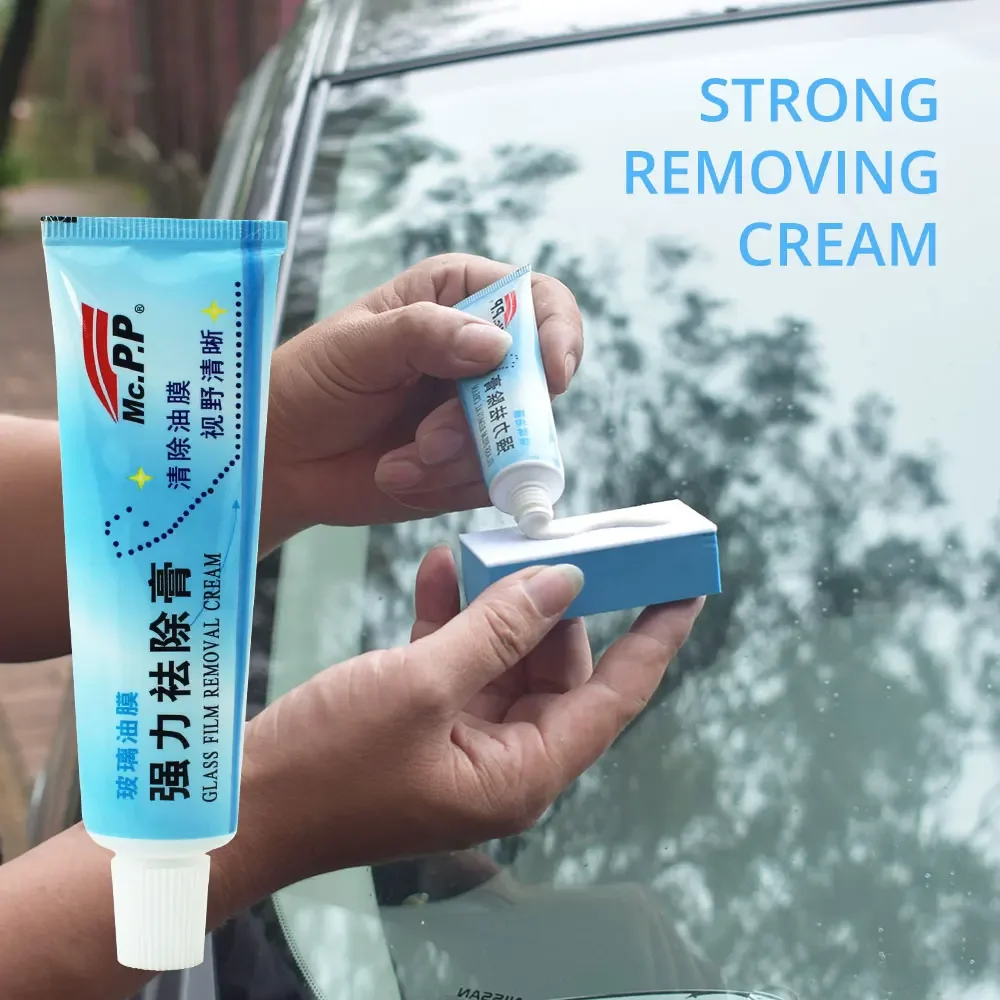 1Pcs Universal Car Glass Polishing Degreaser Cleaner Oil Film Clean Polish Paste for Bathroom Window  Windshield Windscreen