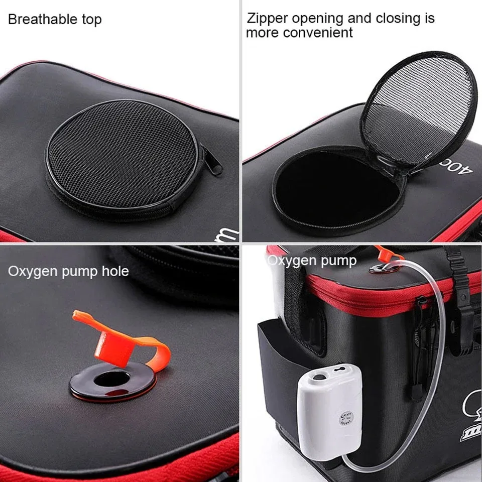 Portable Fishing Bag Collapsible Fishing Bucket Live Fish Box 4