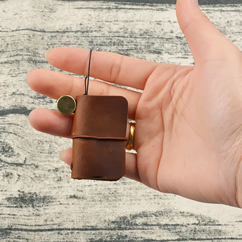 1 Pz Vintage Mini Notebook Del Viaggiatore Di Alta Qualità Copertura In Pelle Di Mucca Tn Scrapbooking Diario Collage Memo Pad Album Notebook Viaggiat