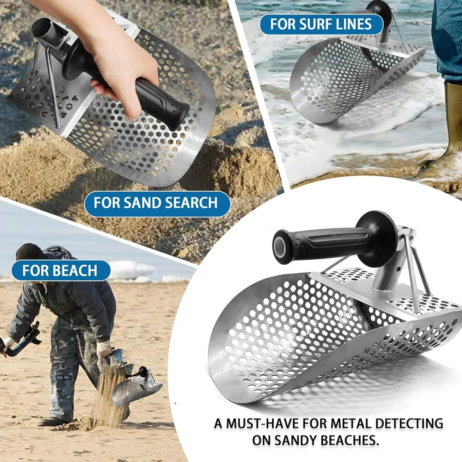 Hot Sell Sand Scoop for Metal Detecting Metal Detector Beach Finds Scoop Equipment Garden Gadgets Utensils Supplies Sand Scoop 5