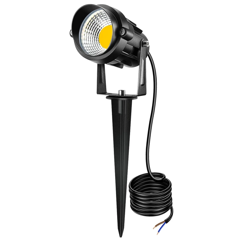 10W LED Landscape Lights Outdoor 110V 220V Warm White Waterproof Garden Pathway Lights Wall Tree Lawn Spotlights with Spike