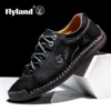 FLYLAND Classical Men's Leather Loafers Vintage Hand Stitching Oxfords Chukka Boots Ankle Boots Casual Daily Work Office Shoes 4