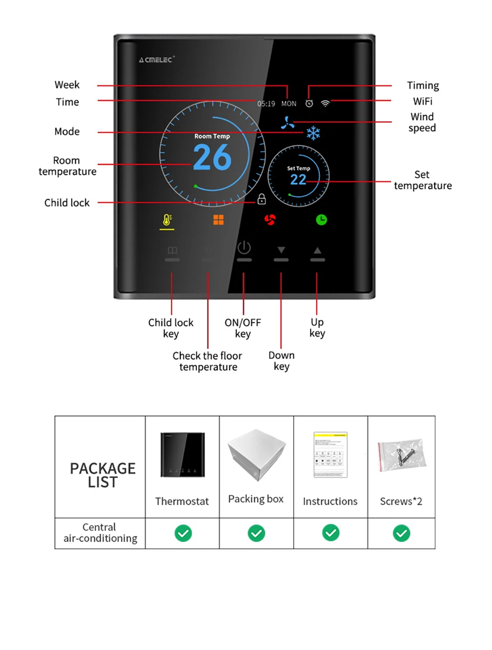 inteligente para google temperatura central ajustável ar condicionado