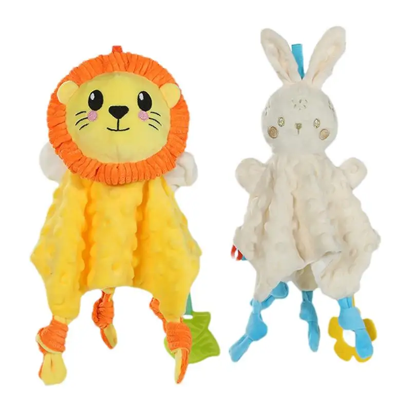 Baby Soothing towel Cute Lion / Bunny Comforter Blanket Animal Doll Cartoon Appease Towel Soothing Toys Baby Sleeping Soother