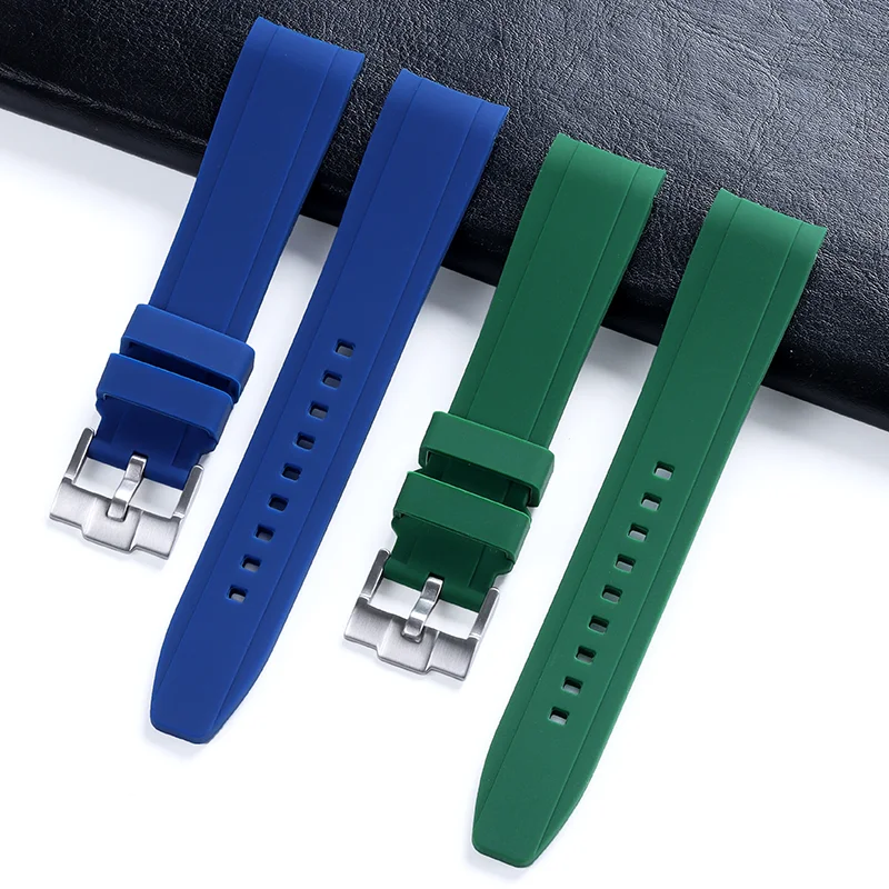 Hochfestes Silikon-Uhrenarmband mit gebogenem Ende, 20 22 mm, weiches Armband für Omega für Swatch Planet Moon Uhrenzubehör – Detail 7