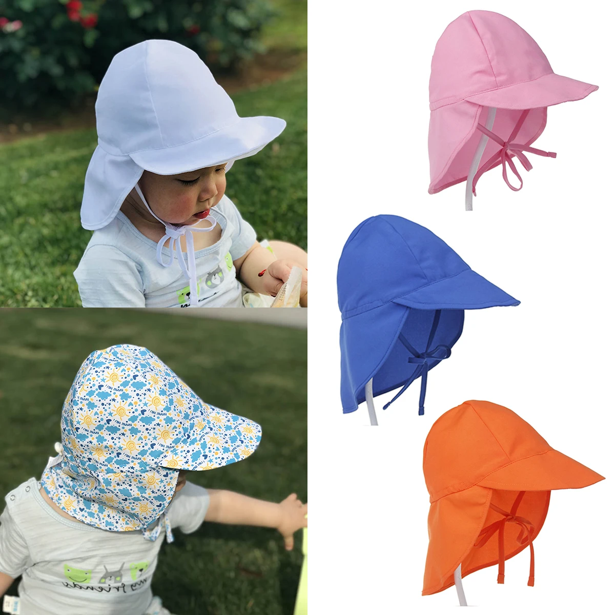 

Summer Children's Sunscreen Sun Hat Son Breathable Mesh Cloth Quick Dry Baby Sun Hat Beach Hat Outing Hat Children