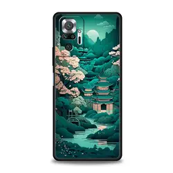 Custodia per telefono in silicone morbido con design di paesaggio giapponese