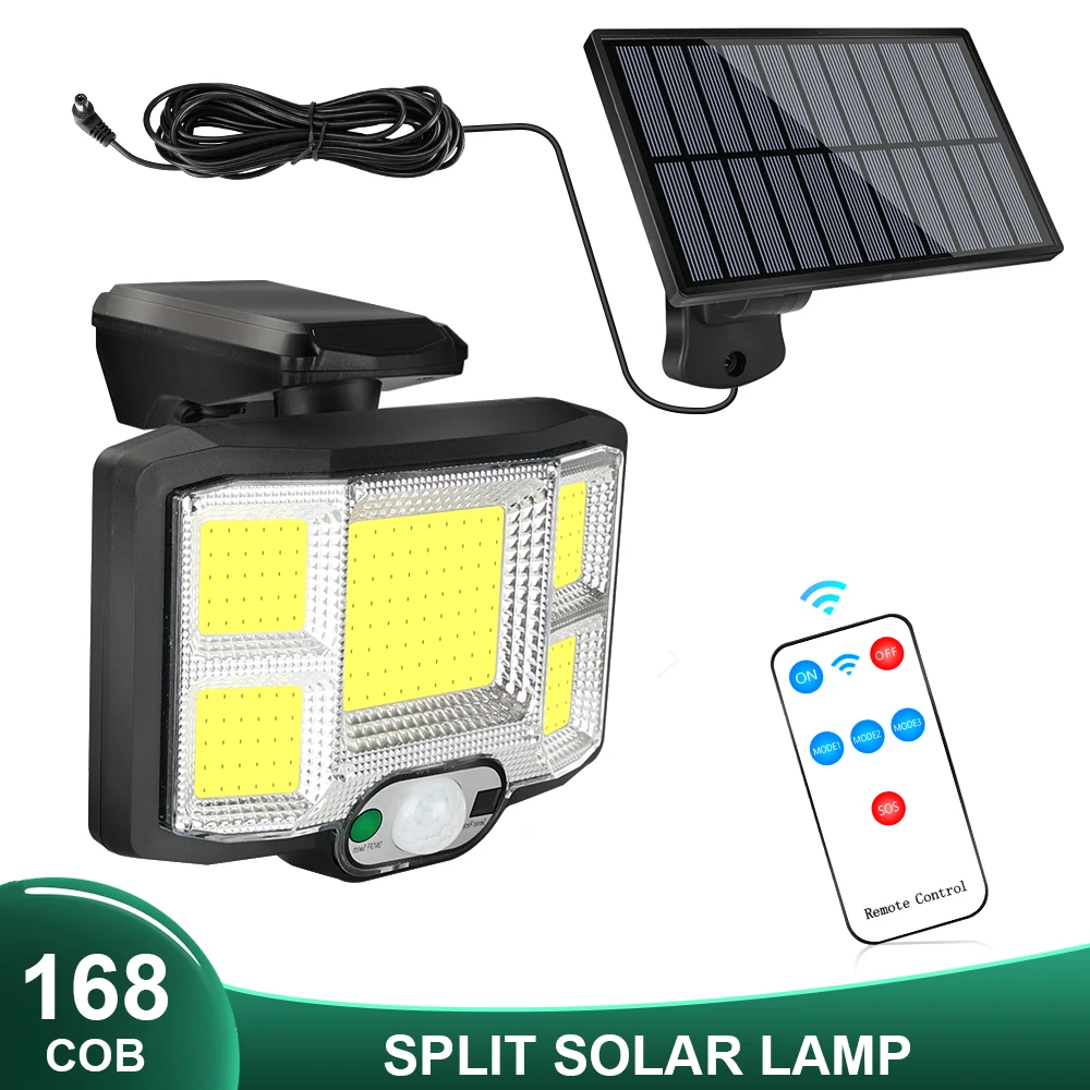 solar step lights 168COB Solar Light PIR Motion Sensor Separation Security Lamp 168LED Outdoor Wall Lighting IP65 Waterproof Spotlight 3 Modes solar motion lights Solar Lamps