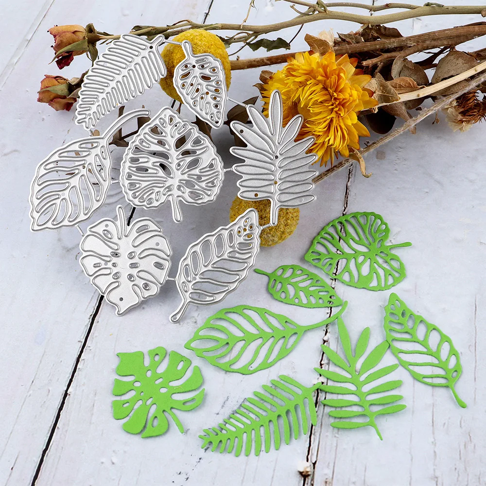 

7 шт. металлические Вырубные штампы в виде листьев, кленовый лист гинкго, вырубки, тиснение для карт, скрапбукинг, рукоделие, альбом, бумажные карты, Декор