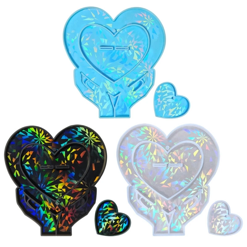 E0BF Heart Silicone Molds DIY Crafts Mold Handmades Table Ornament Mould DIY Valentines Day Decoration Supplies