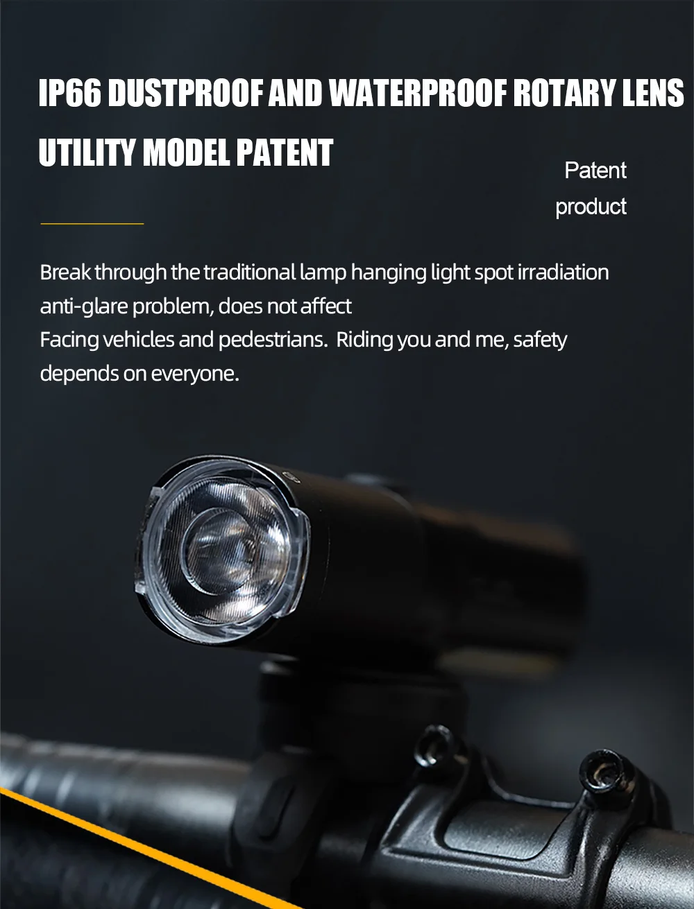 Anti glare 800LM Bike Light Front Lamp USB Rechargeable LED 2500mAh Bicycle Light Waterproof Headlight Bike Accessories