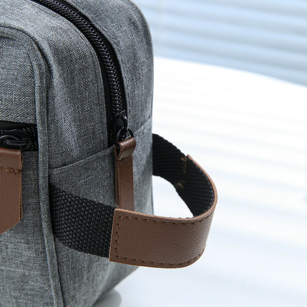 Travel Business Toiletry Bag Men Portable Cosmetic Bag Brushes Tools Storage Bag Double-Layer Large Capacity Toiletry Organizer