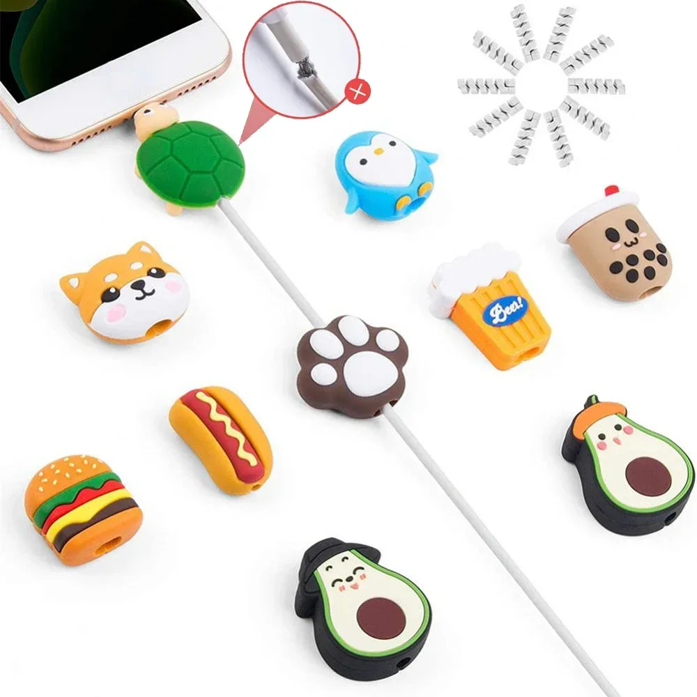 Silicone USB Cable Organizer and Protector - Durable Cable Winder and Charger Wire Saver