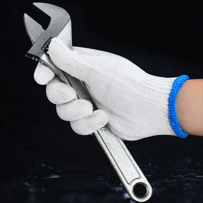 24pcs Protective Gloves Cotton Thread Gloves Work Thick Nylon White Yarn Wear Resistant Cotton Thread Gloves BEST SELLERS