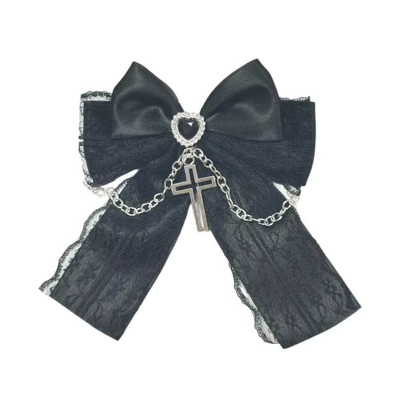 Jirai Kei Mode Haarspange für Mädchen Frauen Harajuku Y2K Schwarz Weiß Haarnadeln Lolita Stil Niedliche Schleife Clips Haarschmuck – Detail 5
