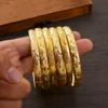 65MM Dubai Wedding Combination Bracelets For Women Ethiopian Jewelry Gold Color Indian Bangles Birthday Jewelry Gifts #104 1