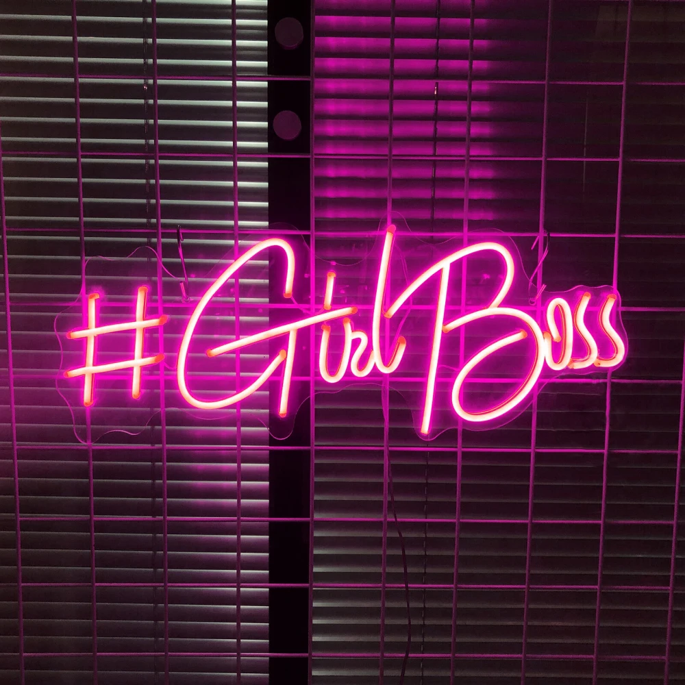 

Неоновые светодиодсветодиодный Огни # GirlBoss на заказ, акриловые изысканные настенные украшения для вечерние, дома и офиса, крутой подарок на день рождения для девочек