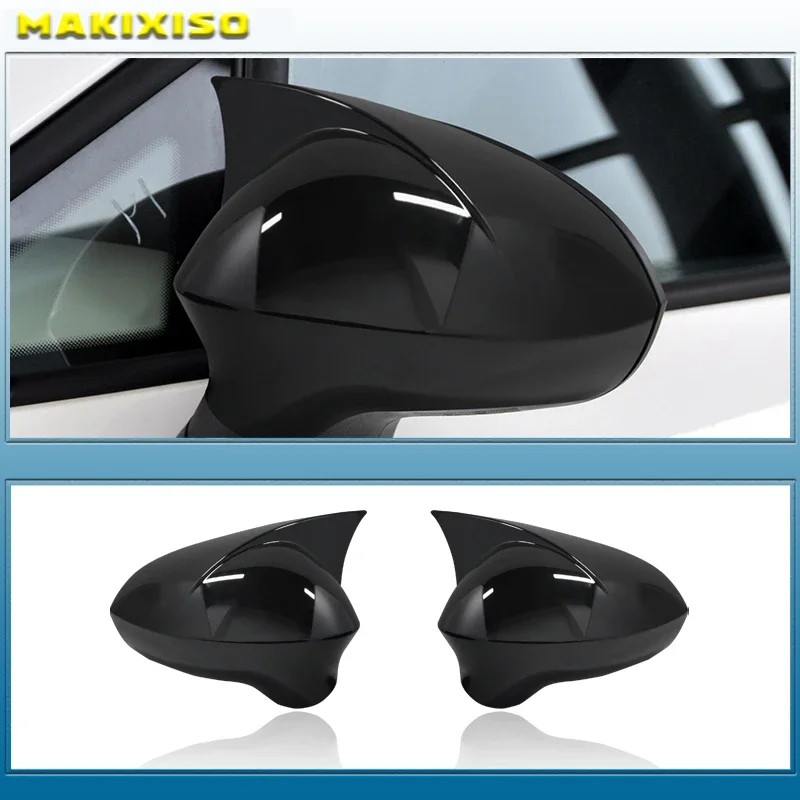 

2p Bright Black Side Wing Rearview Mirror cover caps For Seat ibiza Cupra 2009-2017