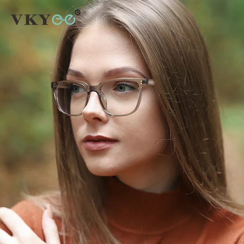 VICKY Men's Square Classic Eyeglass Frames Myopia Hyperopia Anti-Blue Light Reading Glasses Customizable Prescription PFD2082 3