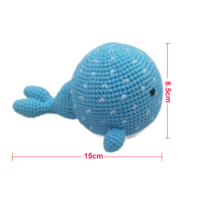 1PC Baby Nursing Cute Cartoon Crochet Whale Pendant Rattle For Baby Mobile Pram Crib Ring Accessories Newborn Grasping Toys Slee 6