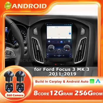 CarPlay Wireless Android 15 Auto GPS per Ford Focus 3 Mk 3 2011-2019, Unità Principale Stile Tesla, Lettore Multimediale, Display di Navigazione