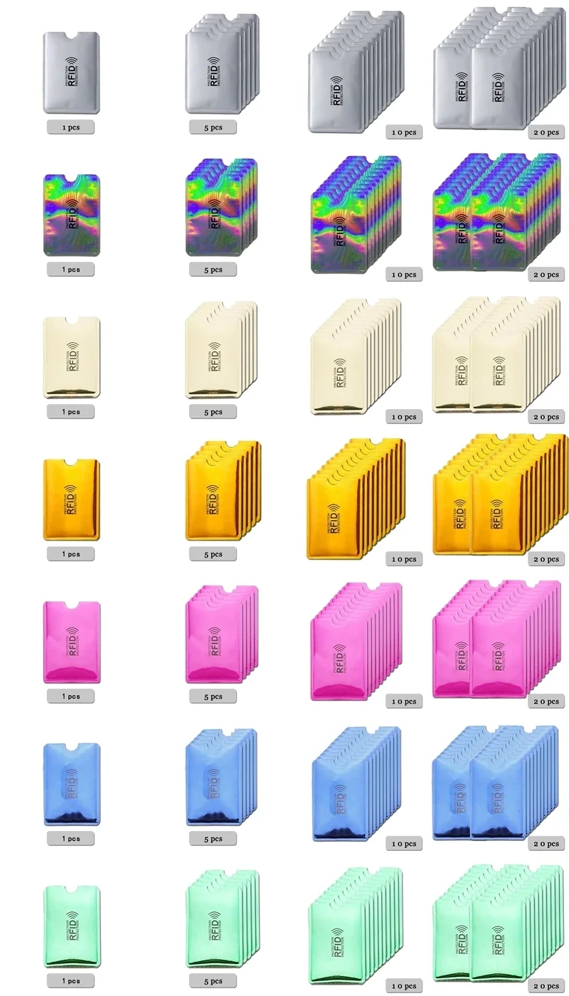 5~20 Stück Anti-Scan-Kartenhüllen, antimagnetisch, diebstahlsicher, RFID/NFC-Blockierung, Aluminiumfolie, Sicherheitshalter für Bankkarten und Ausweise – Detail 12