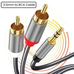 High - Quality 3.5mm to RCA Gold - Plated Audio Adapter Cable - 3m(10ft)