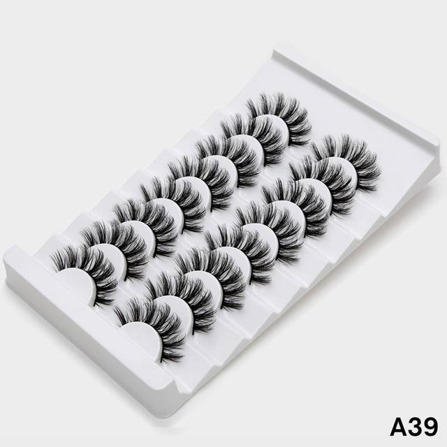 8 pairs 3D Mink Lashes Natural False Eyelashes Dramatic Volume Fake Lashes Makeup Eyelash Extension Silk Eyelashes